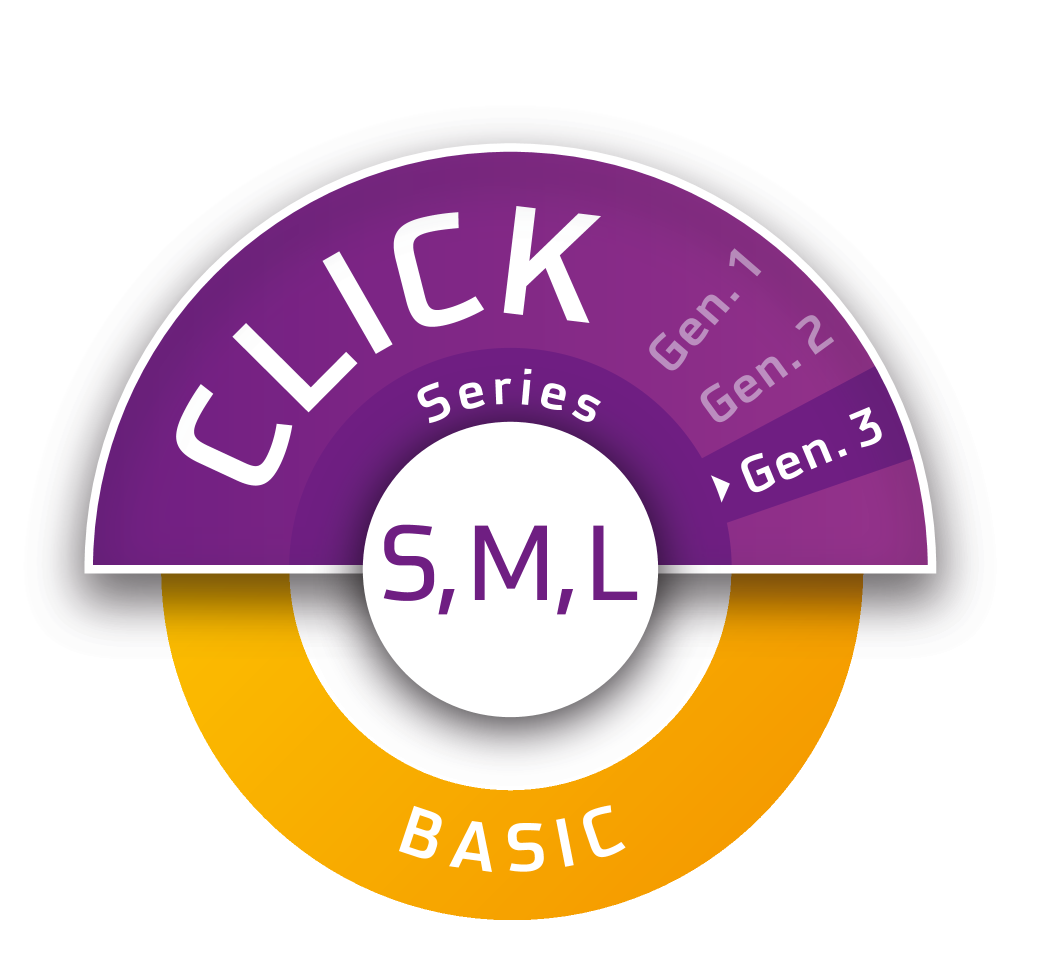 CLICK seeria S, M, L, Gen. 1, Gen. 2, Gen. 3, BASIC märgis