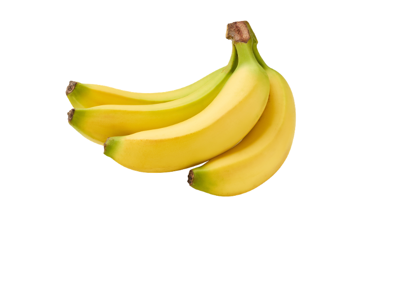 Kimp kollaseid ja rohelisi banaane mustal taustal.