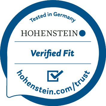 Pitser: Tested in Germany, Verified Fit, hohenstein.com/trust.