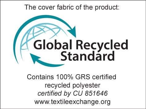 Global Recycled Standard märgis: Sisaldab 100% GRS sertifitseeritud taaskasutatud polüestrit, CU 851646.