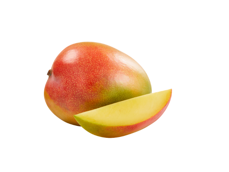 Terve mango ja mangoviil mustal taustal.