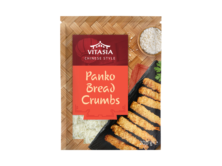 Hiina stiilis Panko riivsai paneeritud krevettide ja kausi riivsaiaga.
