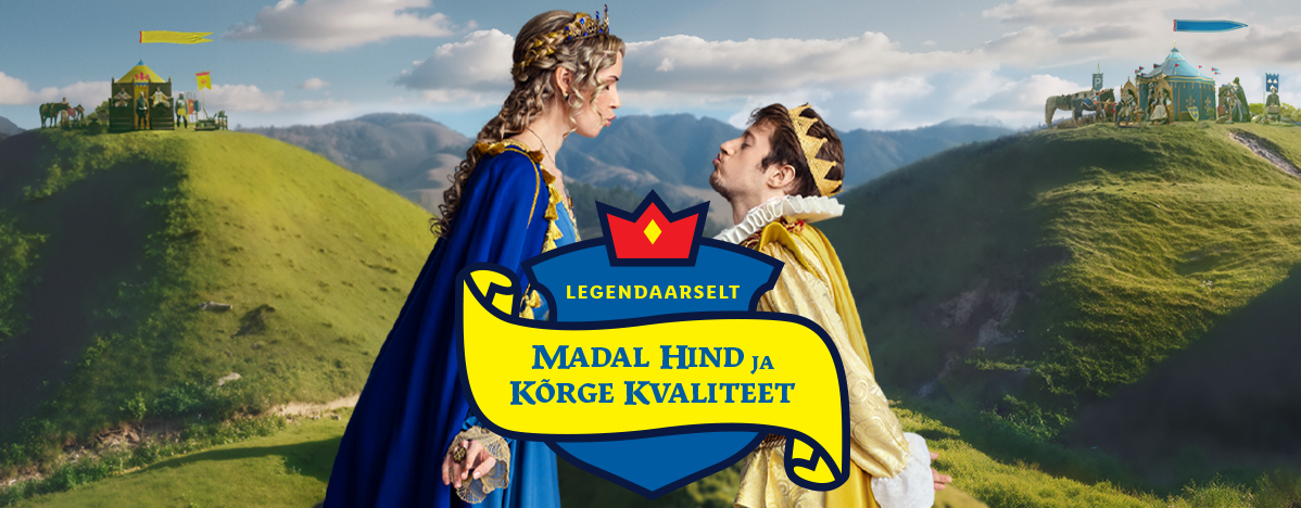 Kuningas ja kuninganna, muinasjutuline taust, kõrge kvaliteet.