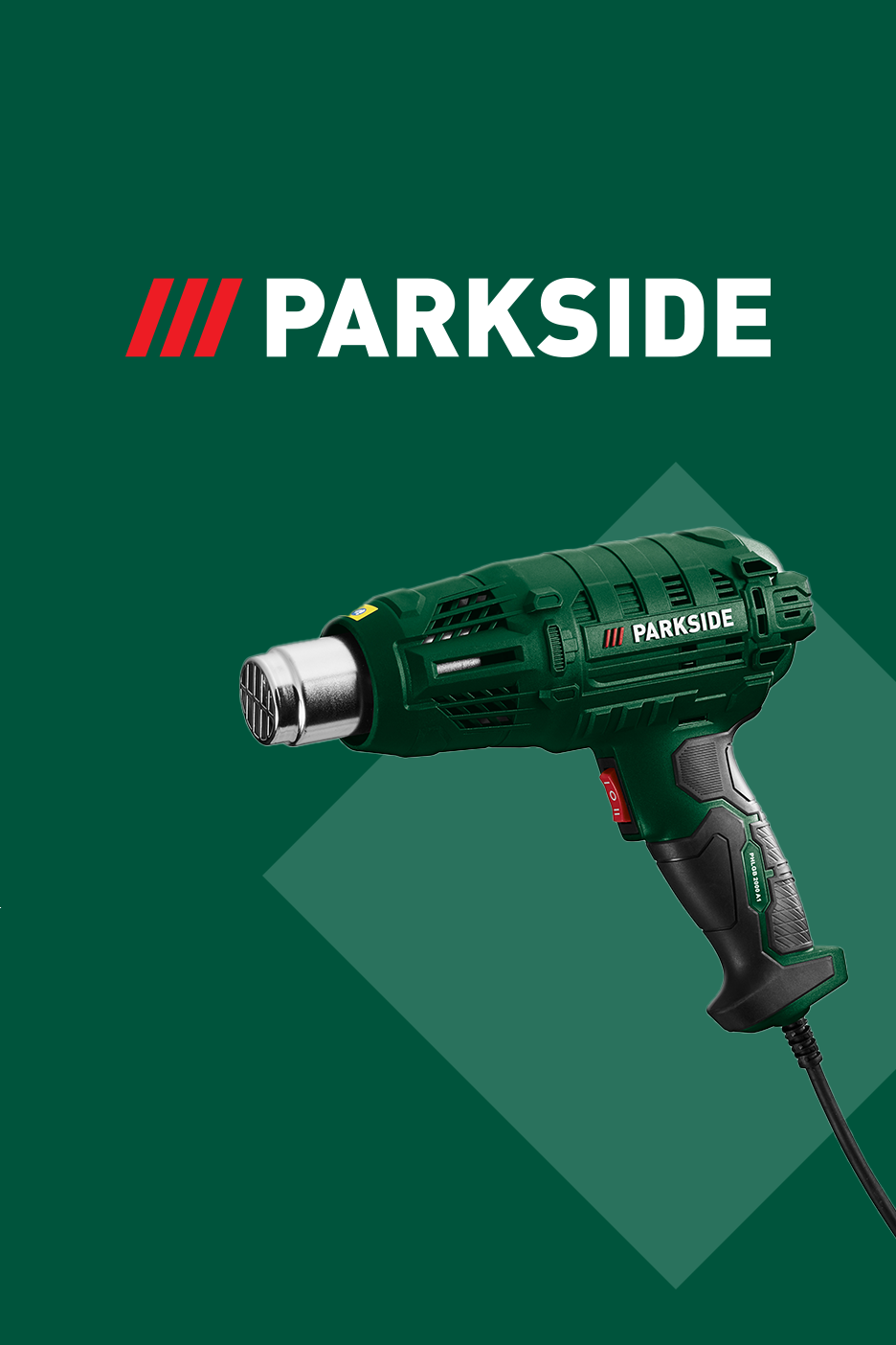 Roheline kuumapuhur tumerohelisel taustal koos logoga.