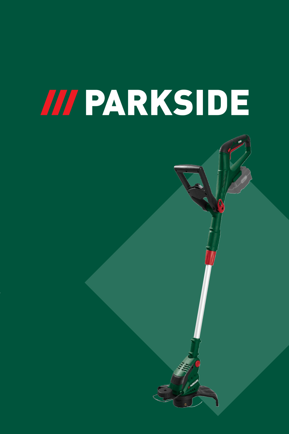 Akutrimmer tumerohelisel taustal koos geomeetriliste kujunditega.