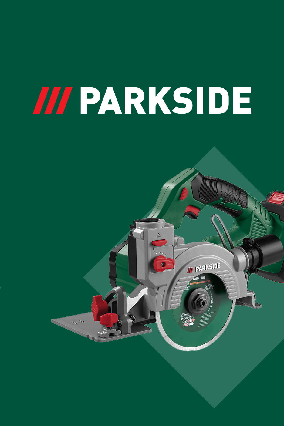 Roheline ketassaag rohelisel taustal, millel on valge tekstiga logo.