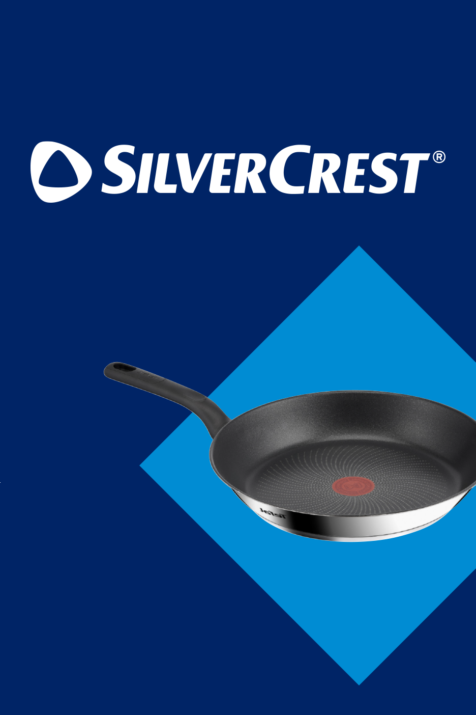 Must praepann sinisel taustal, millel on valge SilverCrest logo.