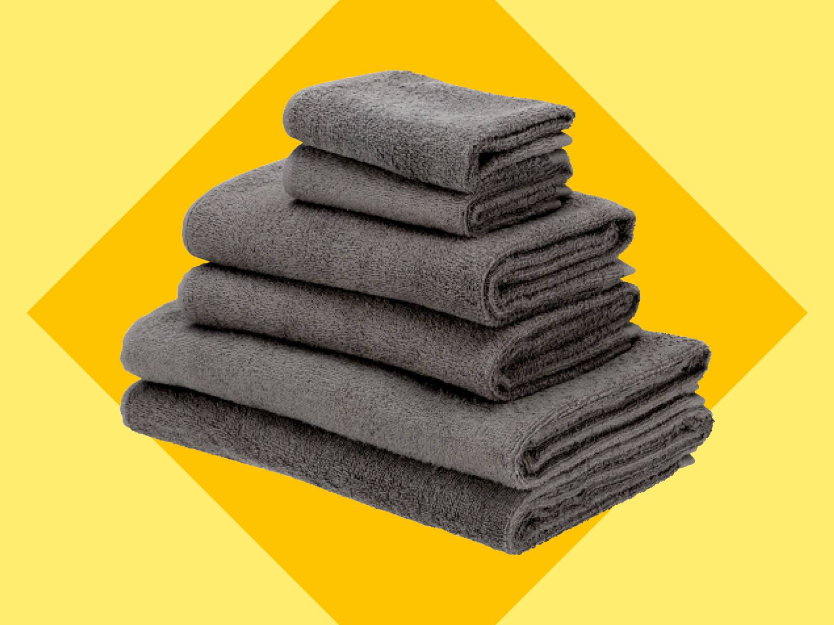 Hallide rätikute virn kollasel ja oranžil taustal