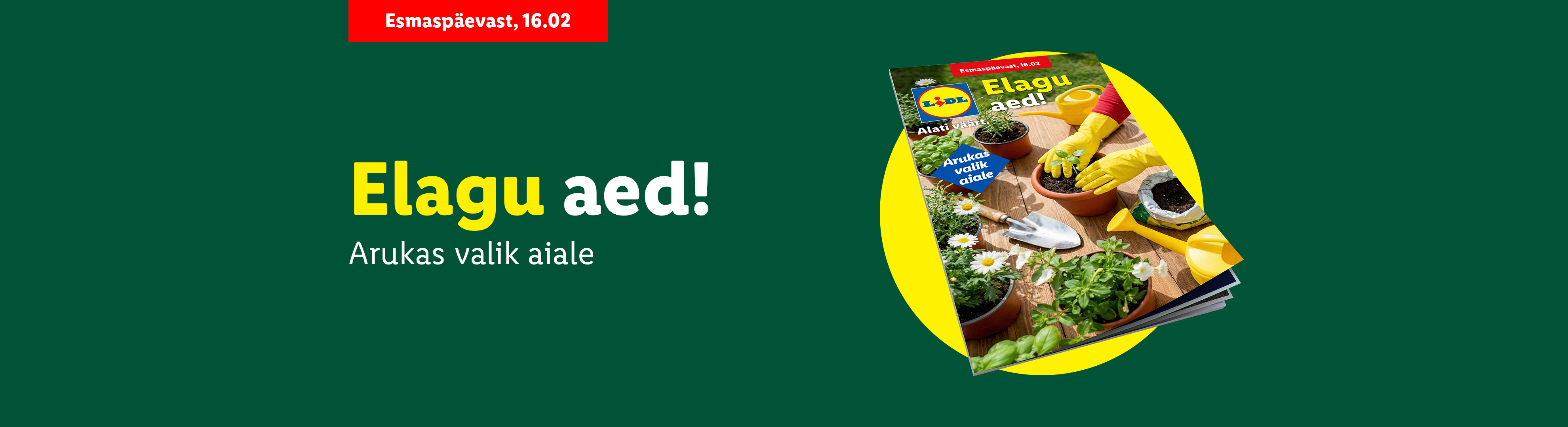 Садовые принадлежности и товары для ухода за растениями, включая горшечные растения, инструменты для посадки и лейку.