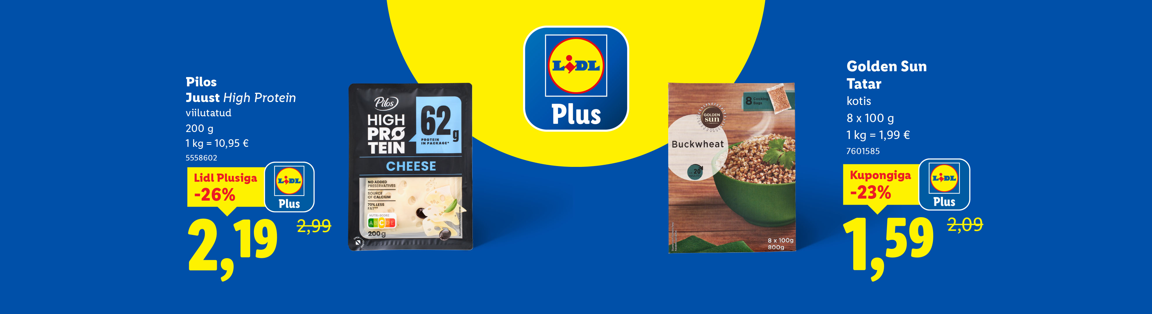 Lidl Plus pakkumine: 26% soodsam Pilos kõrge valgusisaldusega juust.