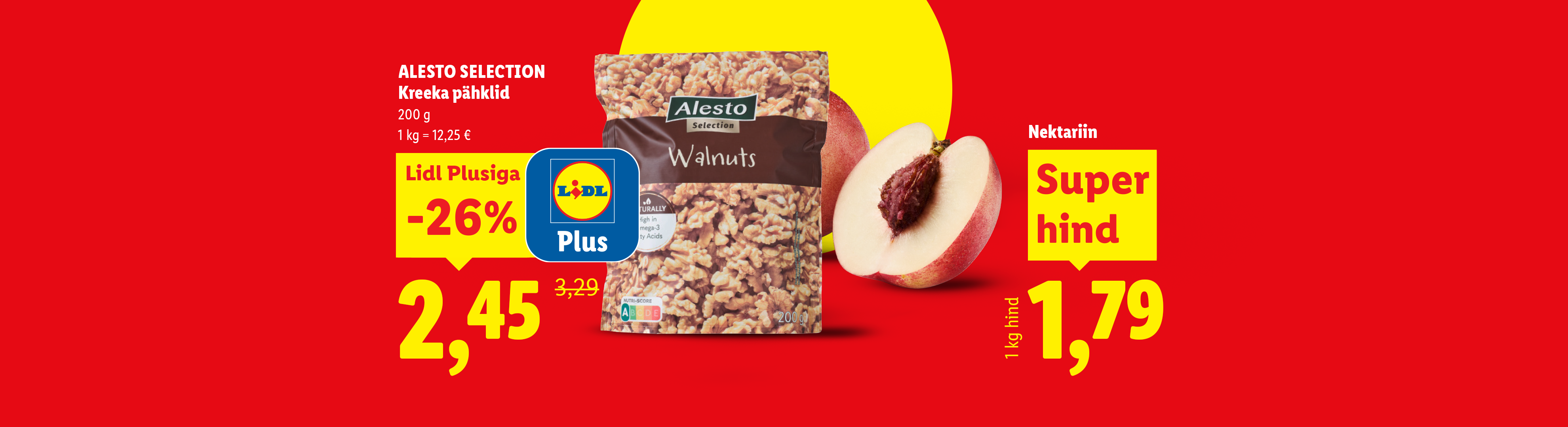 Pähklid ja nektariinid soodushinnaga.