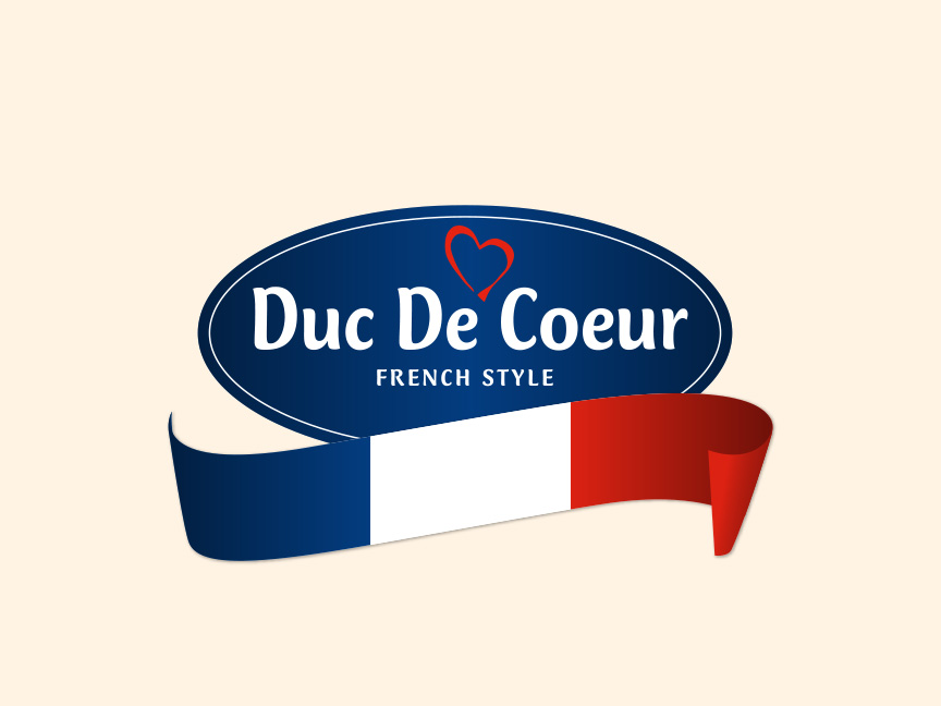 Логотип Duc De Coeur с французским флагом и надписью 'FRENCH STYLE'.