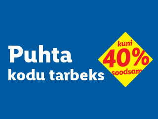 Puhastustarbed kodule, kuni 40% soodsamalt.
