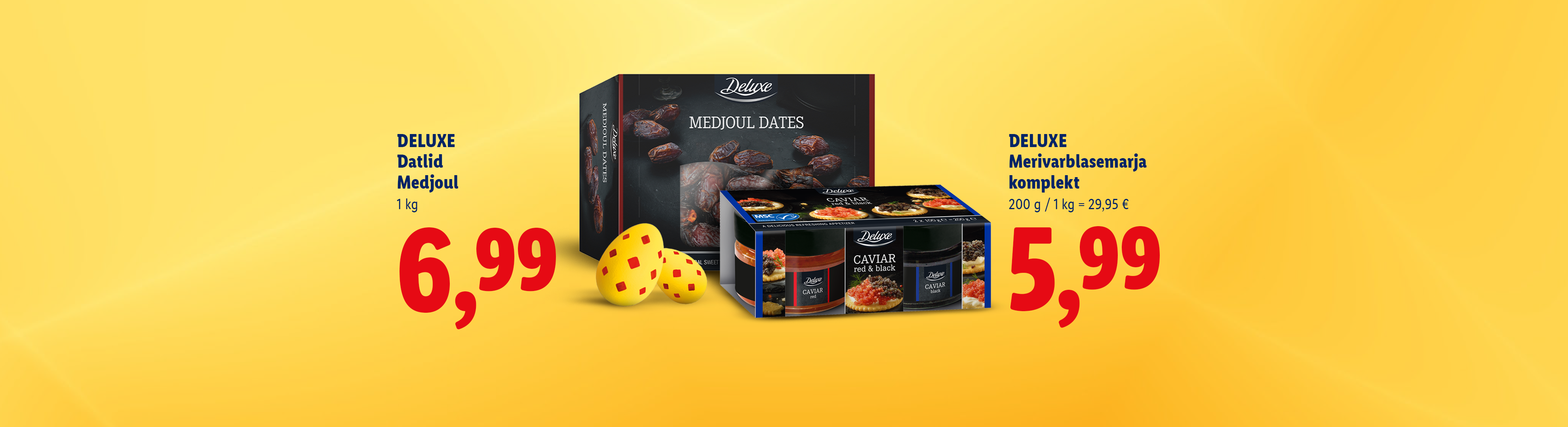 Punase ja musta kalamarja komplekt kahe dekoratiivse munaga, hind 5,99.