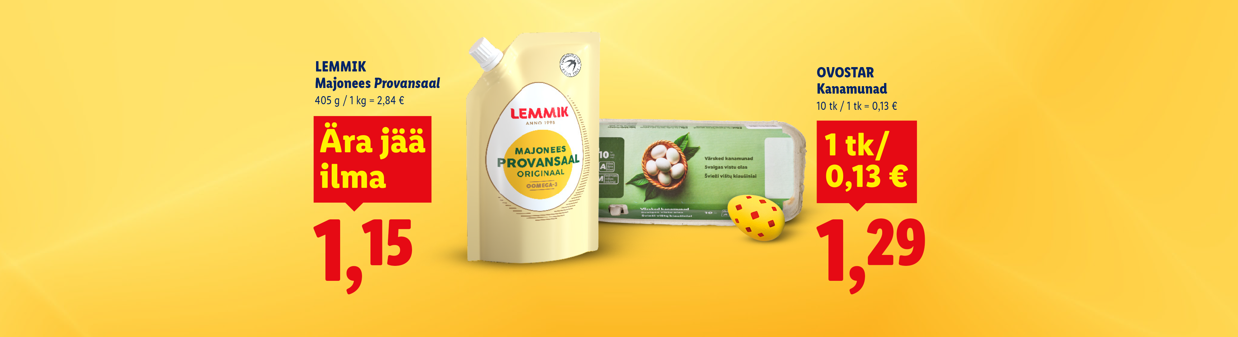 Majonees ja kanamunad soodushinnaga.