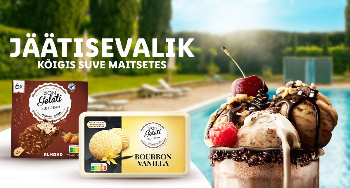 Bon Gelati jäätis: mandli ja bourbon vanill.