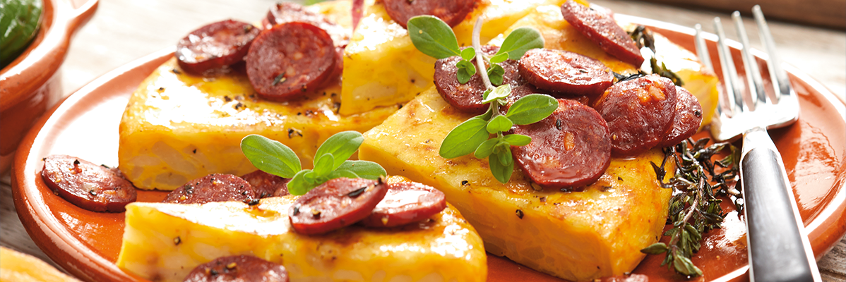 Tortilla ja chorizo