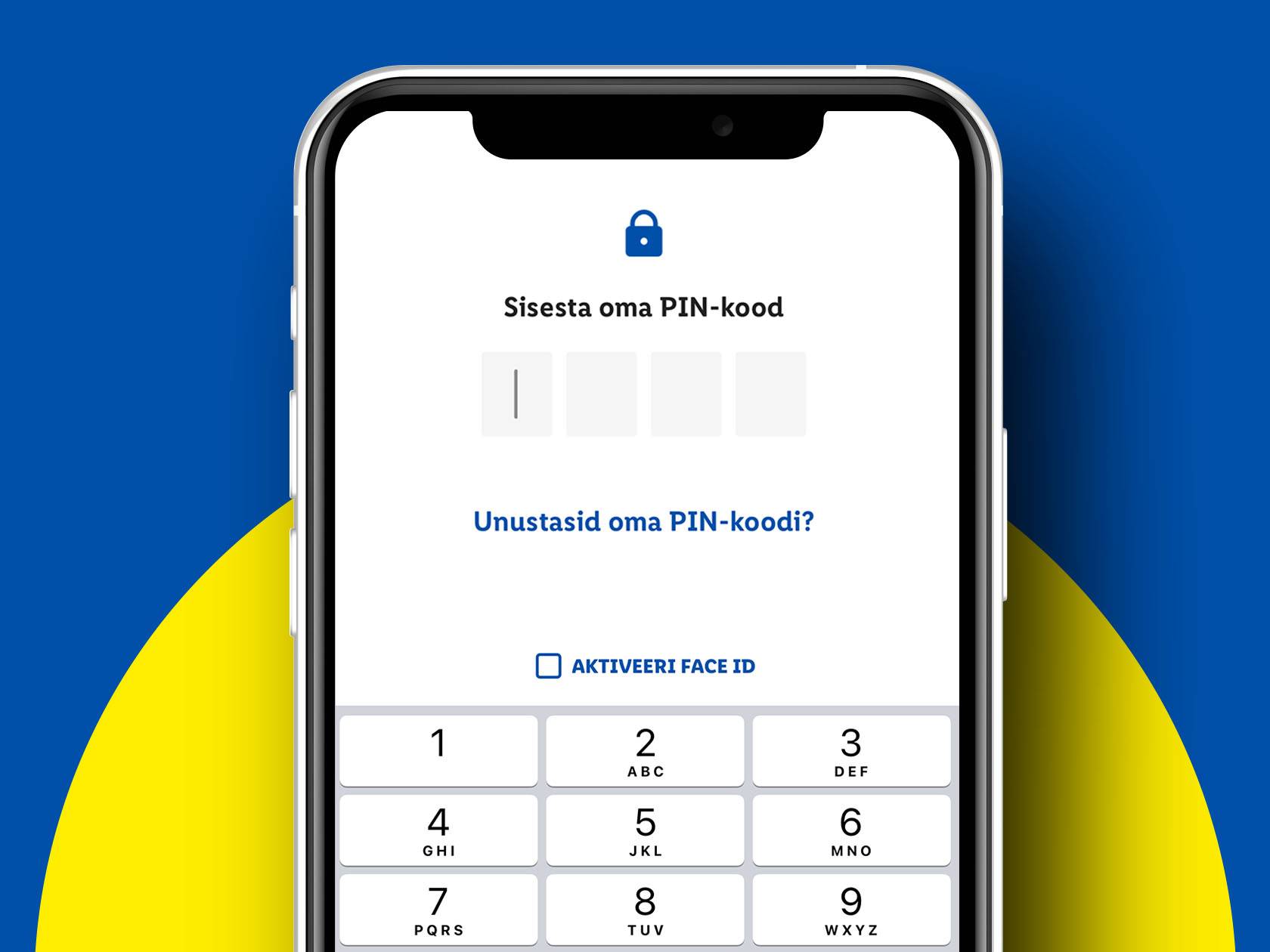 Экран ввода PIN-кода мобильного приложения с цифровой клавиатурой.