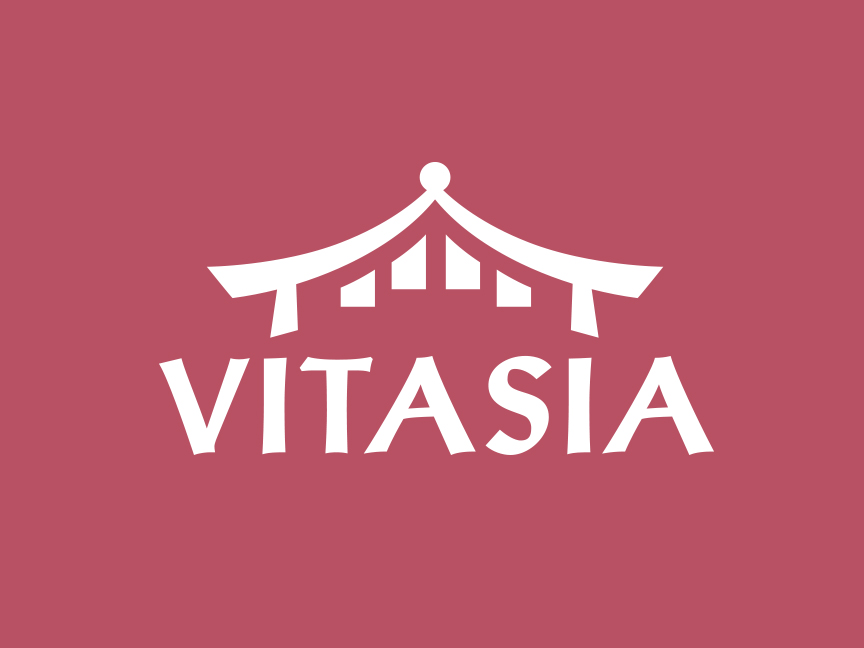 VitAsia logo kujundus, millel on Aasia stiilis katus.